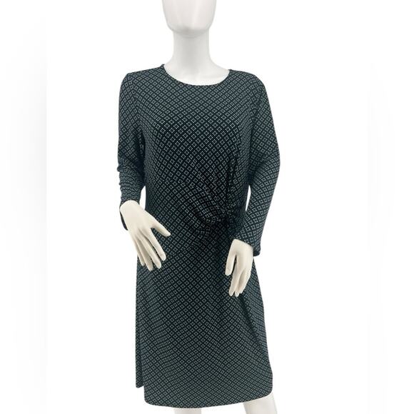 Brooks Brothers Long Sleeve Green Blue Pattern Sheath Dress Size Large - Picture 1 of 10